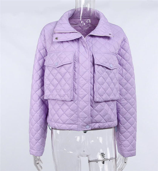 Women’s Cozy Street Style Winter Jacket – Loose Fit & Zipper Front