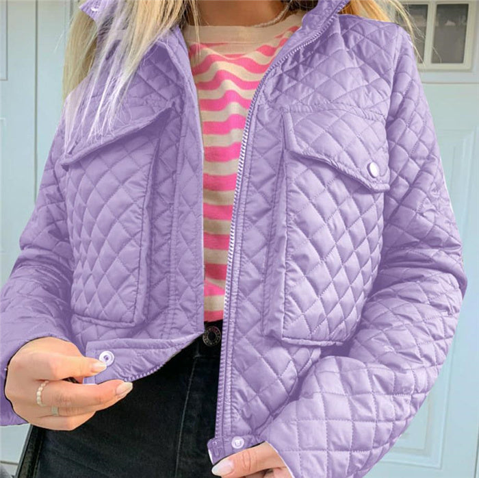 Women’s Cozy Street Style Winter Jacket – Loose Fit & Zipper Front