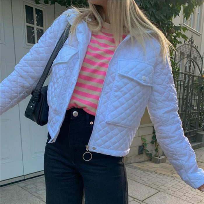 Women’s Cozy Street Style Winter Jacket – Loose Fit & Zipper Front