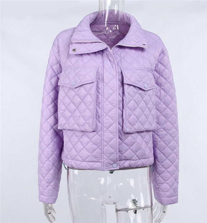 Women’s Cozy Street Style Winter Jacket – Loose Fit & Zipper Front